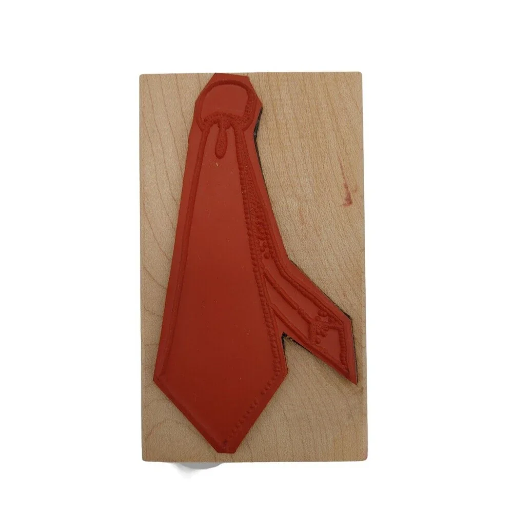 Rubber Baby Buggy Bumpers 731K Wood Stamp Men's Tie 1991 Rare Vintage Rubber